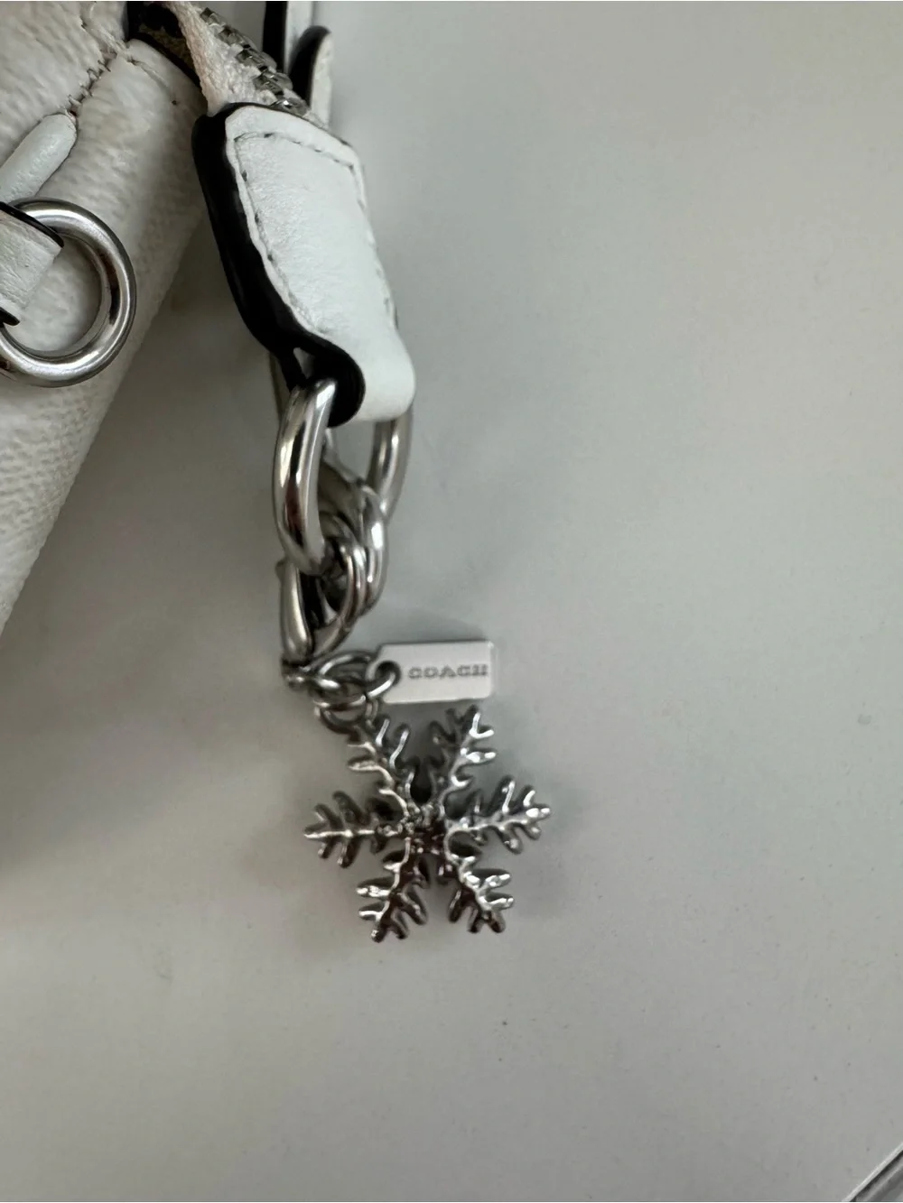 Coach Signature Wristlet in Light Cream with Silver Hardware